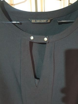 Blusa Zara Negra Sin Mangas Talla XL