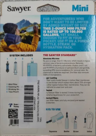 Filtro de agua Sawyer Mini a estrenar
