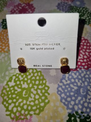 Pendientes Parfois Plata 925 Baño Oro 18K