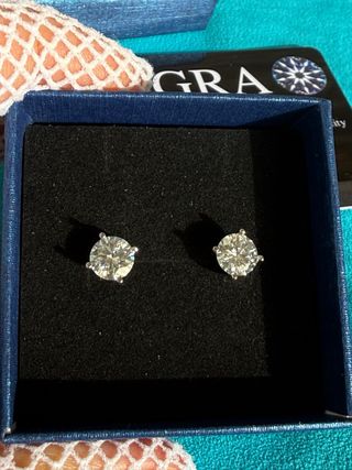 Pendientes Moissanita 1ct Plata 925