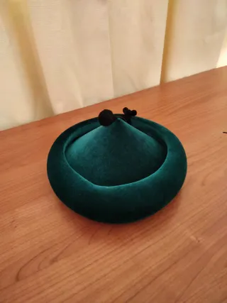 Gorro Flamenca Terciopelo Verde