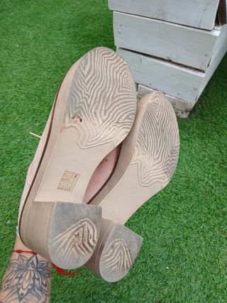 Zapatos rosa tacón plataforma