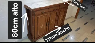 Mueble de entrada madera y mármol