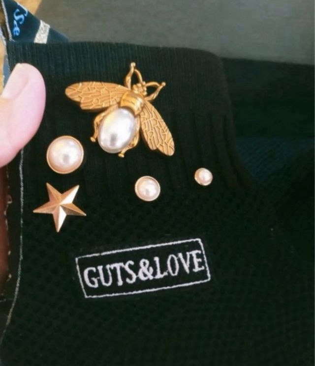 Zapatillas Guts&Love negras con perlas T.37