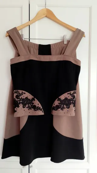 Conjunto Falda y Top Beige y Negro