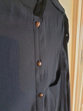 Camisa Zara Negra Manga Larga