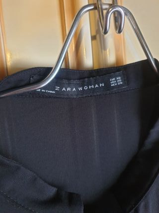 Camisa Zara Negra Manga Larga