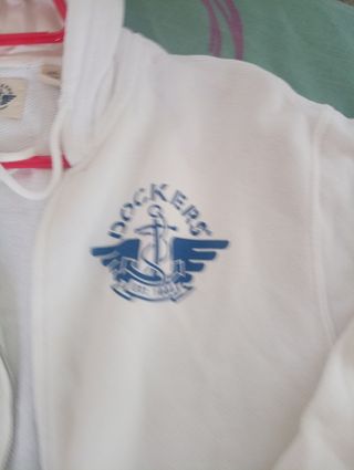 Sudadera Dockers Blanca con Cremallera