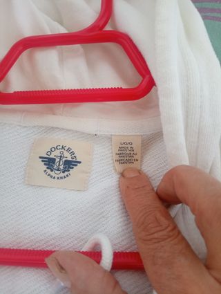 Sudadera Dockers Blanca con Cremallera