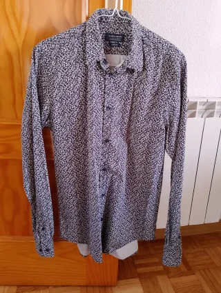 Camisa Zara hombre Estampada Talla S, Slim fit