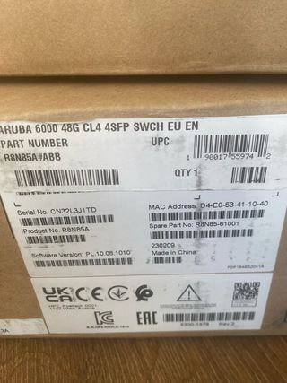 2 unidades Aruba 6000 48G CL4 4SFP Switch