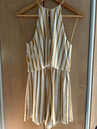 Mono Bershka rayas naranja y blanco