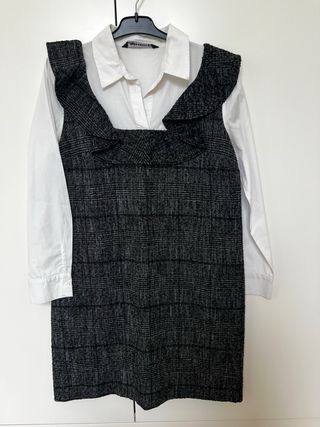 Vestido Zara cuadros con volantes