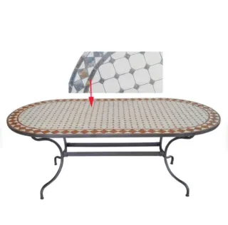 Conjunto mesa de jardín de mosaico y 4 sillas