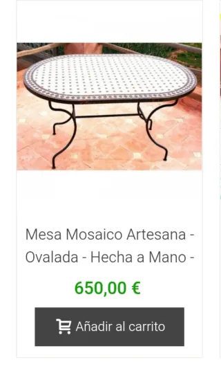 Conjunto mesa de jardín de mosaico y 4 sillas