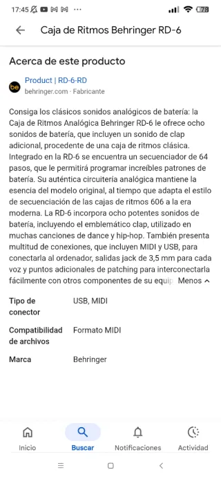 Behringer RD-6-SR Caja de Ritmos Analógica