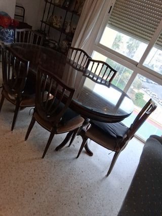 Mesa de madera con 6 sillas