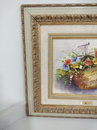 Óleo sobre lienzo Flores Firmado