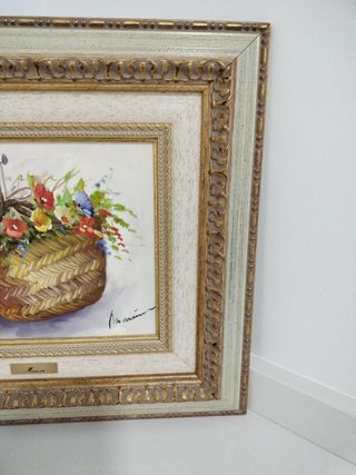 Óleo sobre lienzo Flores Firmado