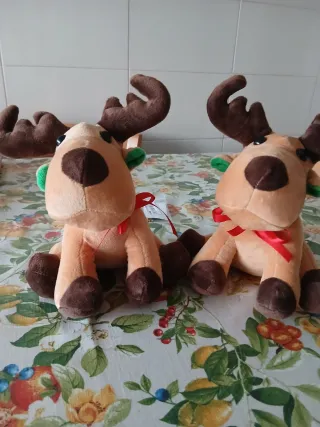 Coppia Alci Natalizi Peluche