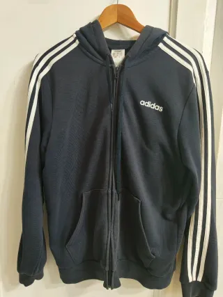 Sudadera Adidas con capucha azul unisex Talla M.
