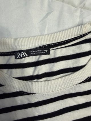 Camiseta Zara Rayas Marinero Manga Corta