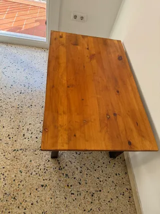 Mesa de centro rústica madera y metal