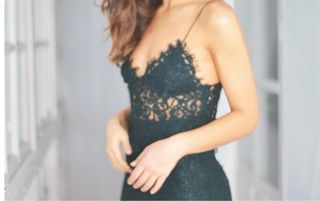 Top guipur verde Zara
