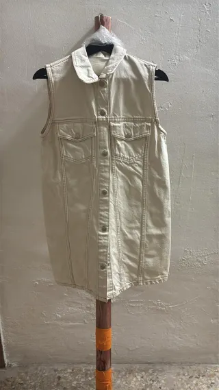 Chaleco vaquero mujer talla M beige