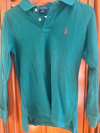 Polo Ralph Lauren Manga Larga. color verde botella