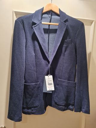 Americana de punto azul talla 48