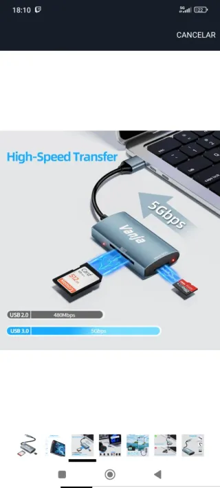 Lector Tarjetas SD/Micro SD Vanja USB-C