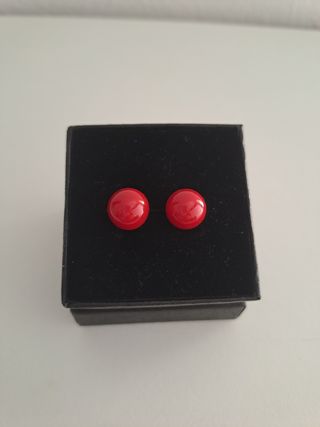 Conjunto collar y pendientes coral