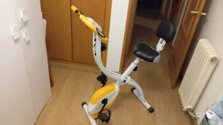 Bicicleta Estática Plegable Amarillo/Blanco