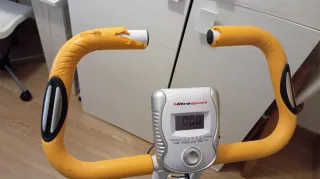 Bicicleta Estática Plegable Amarillo/Blanco