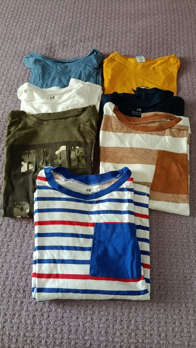 Lote 7 camisetas manga larga. 6-8 años
