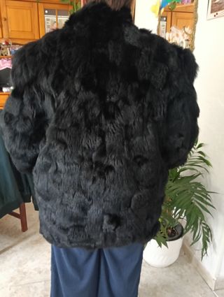 Abrigo Pelo Sintético Negro Talla Única