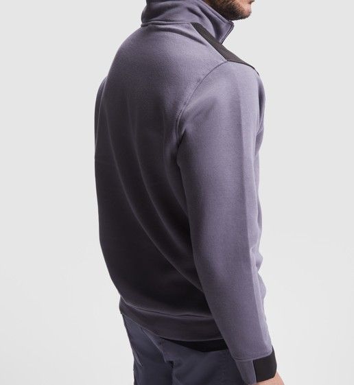 Sudadera negra y naranja con cremallera