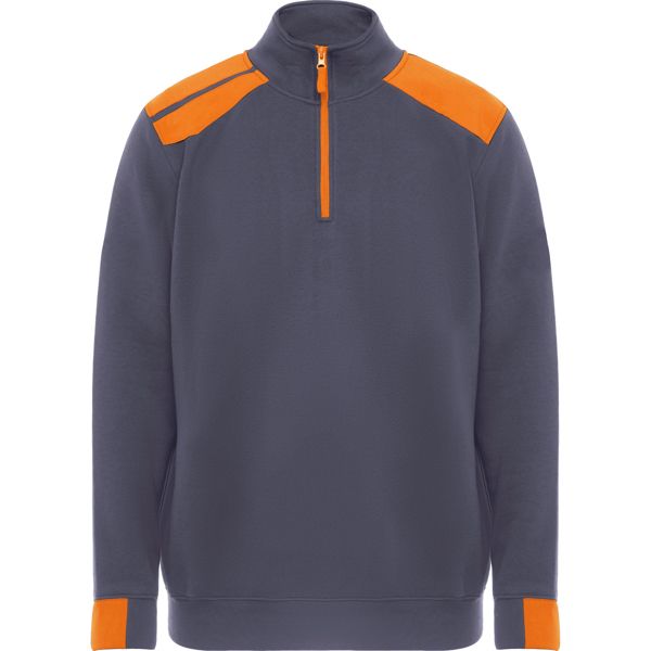Sudadera negra y naranja con cremallera