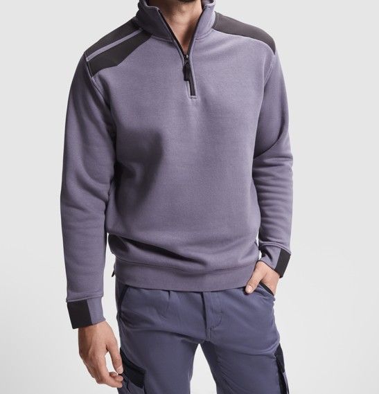 Sudadera negra y naranja con cremallera