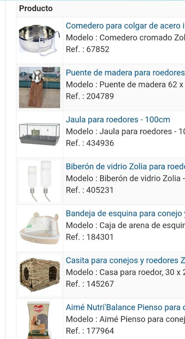 Jaula para conejo y accesorios