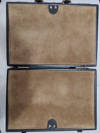 Maletín vintage cuero negro con llave