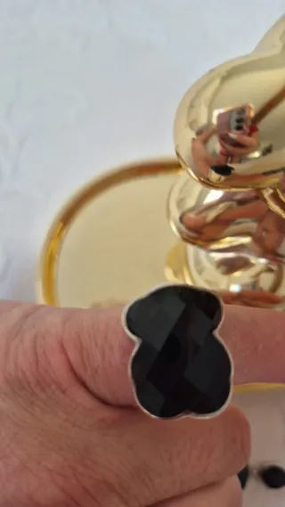 Anillo Tous Onix Plata
