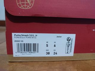 Puma Smash 3.0 Jr Scarpe Nere Bianche Tg 38