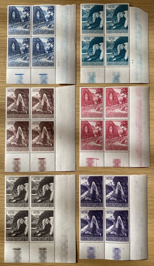 Francobolli Vaticano 1958 100° Lourdes (MNH**)