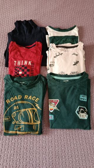 Lote 6 camisetas manga larga niño. 8 años