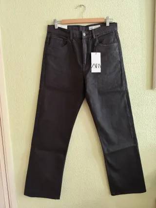 Pantalón negro ancho Zara 