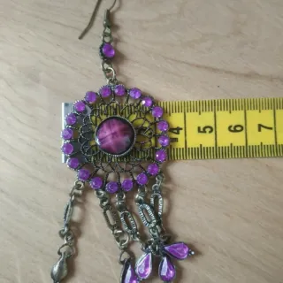 Orecchini pendenti viola stile orientale