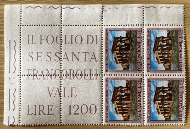 Francobolli Vaticano 1964 Monumenti Nubia MNH