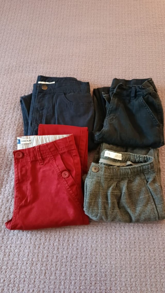 Lote 4 Pantalones Niño Talla 7-8 Años